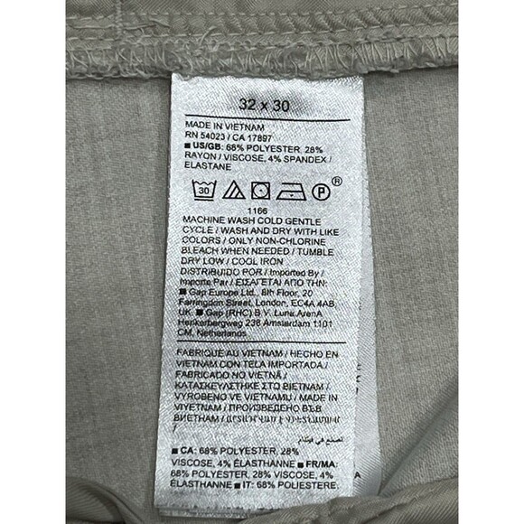 Banana Republic Pants Mens 32x30 Beige Cargo Slim Tapered Polyester Viscose - Picture 7 of 7